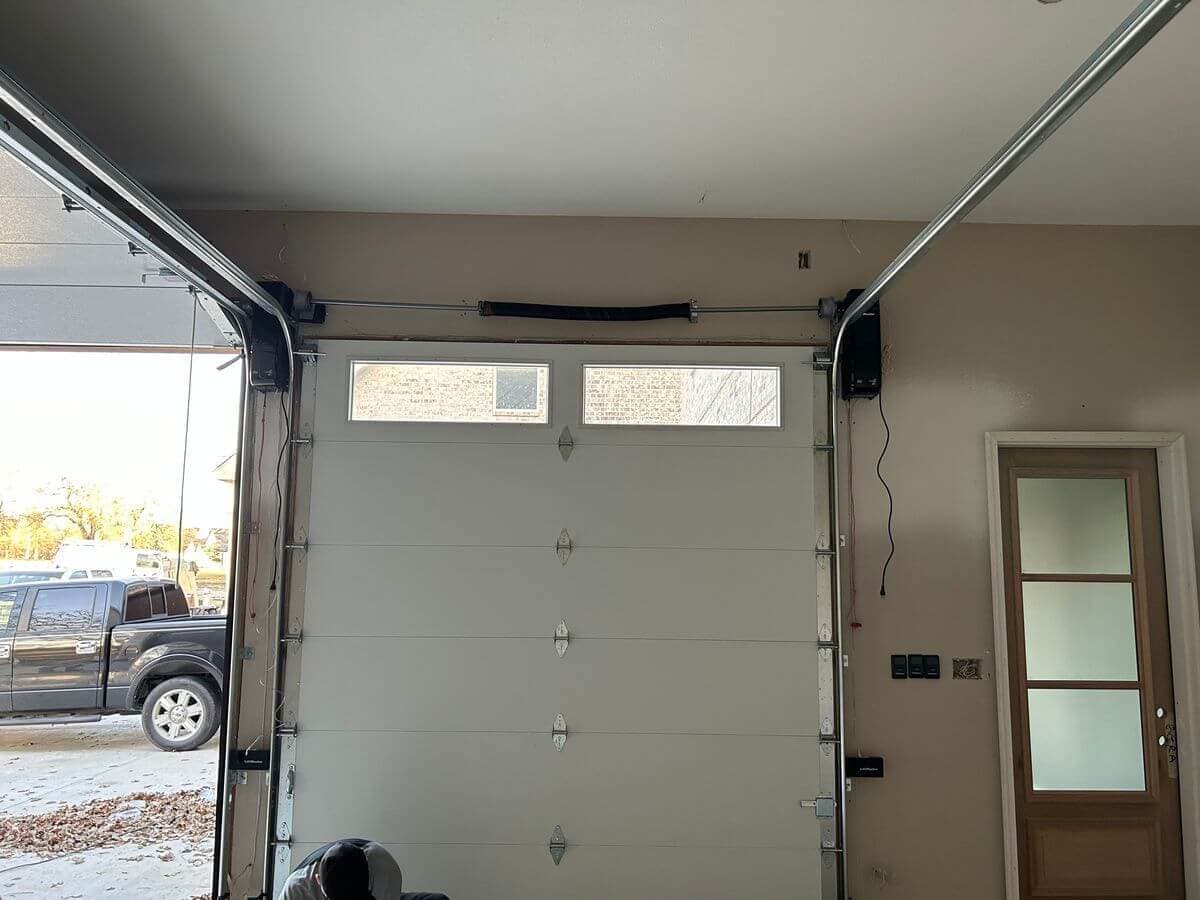 Garage door track and spring system interior