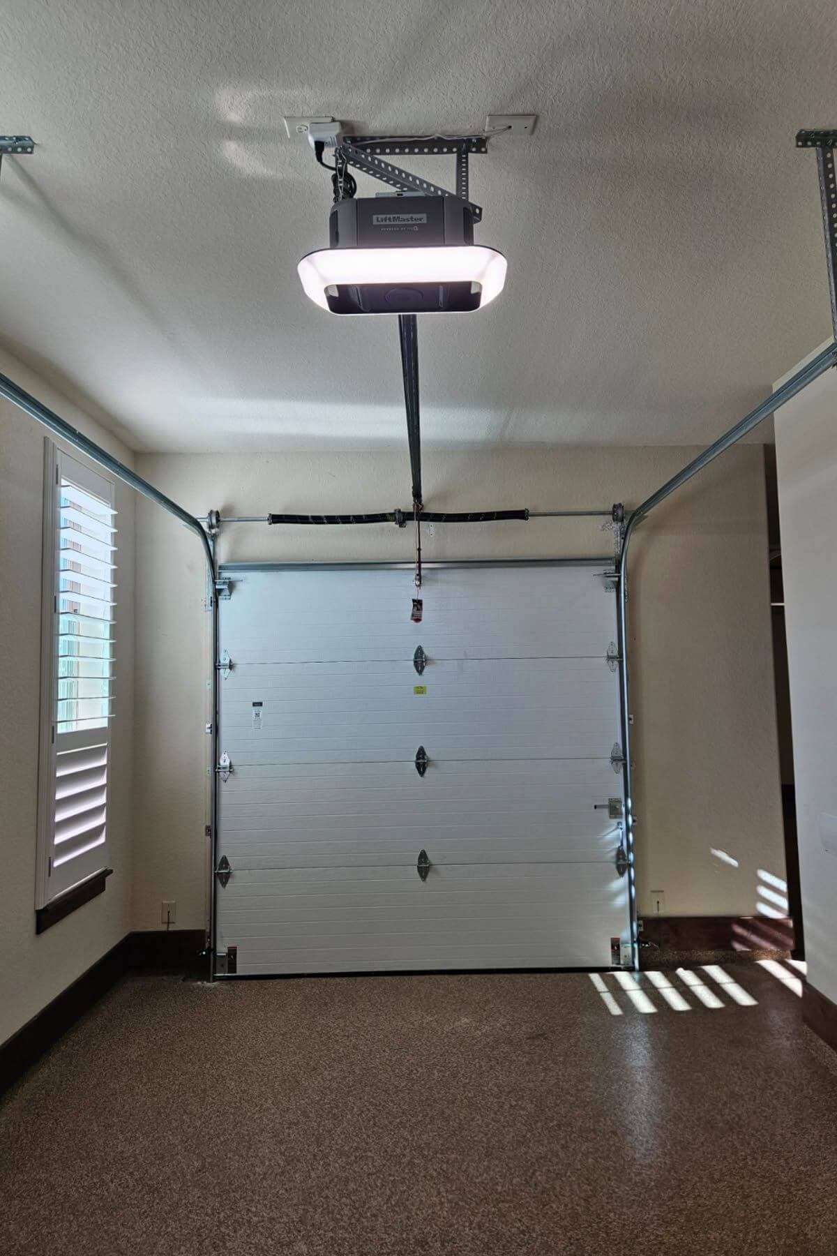 Single garage door with opener system